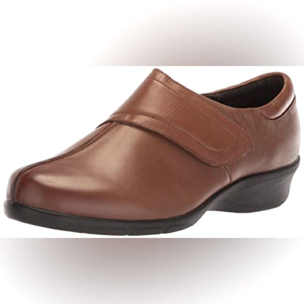 Propét Women's Willa Clog Brown Leather Women’s Size 8M Wedge Heel